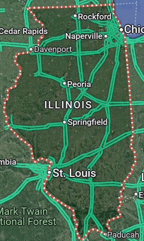 Map of IL StarLink installation services