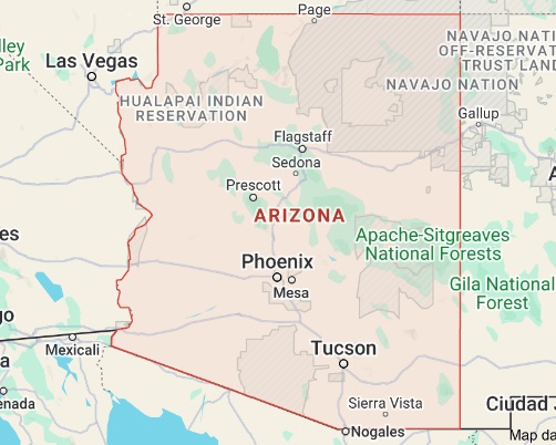 Arizona StarLink Installers Map by zip codes from 85001 to 86556 