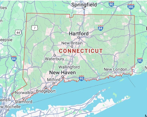 map of Connecticut StarLink Pro Installers for all CT zip codes